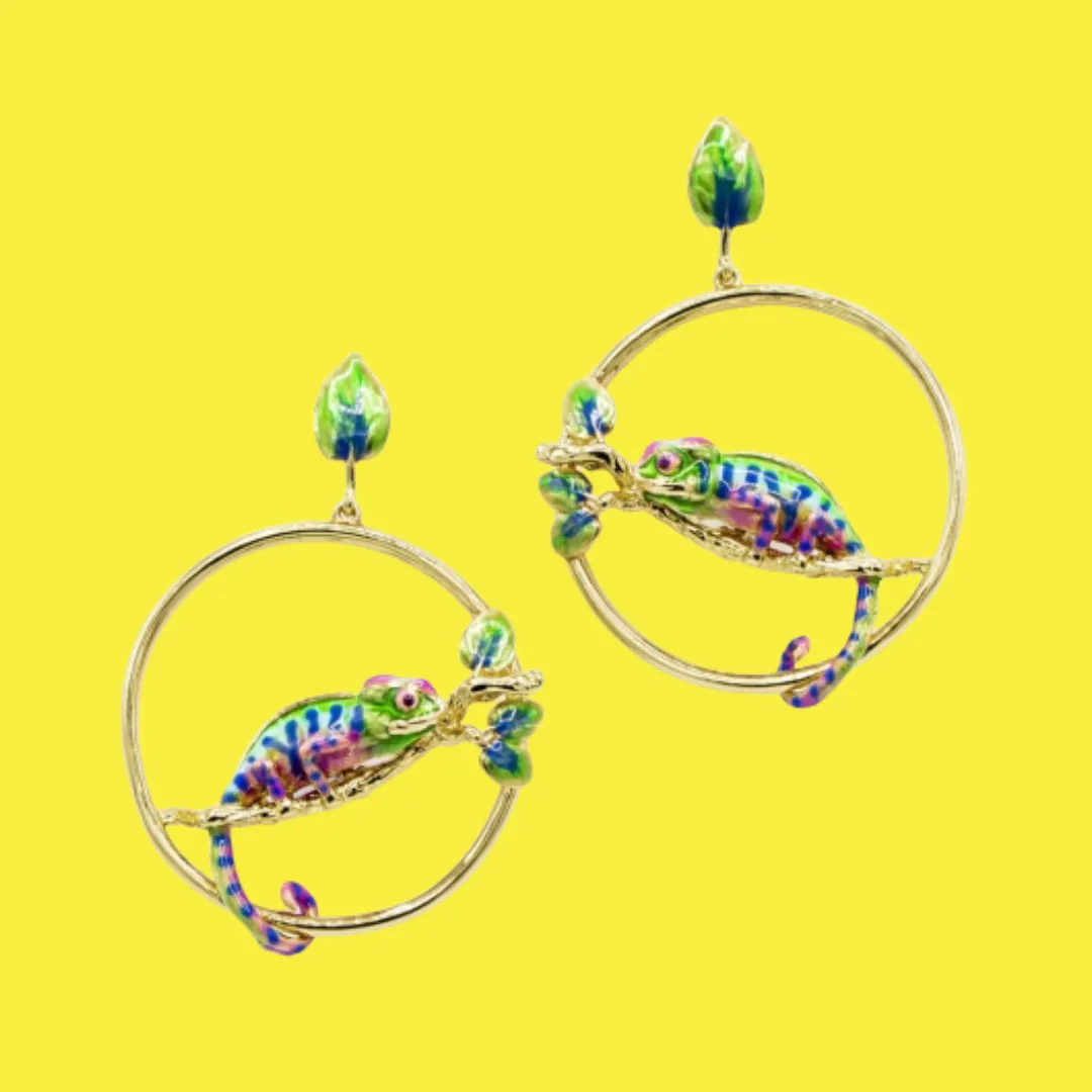 Chameleon Hoop Earrings by Bill Skinner