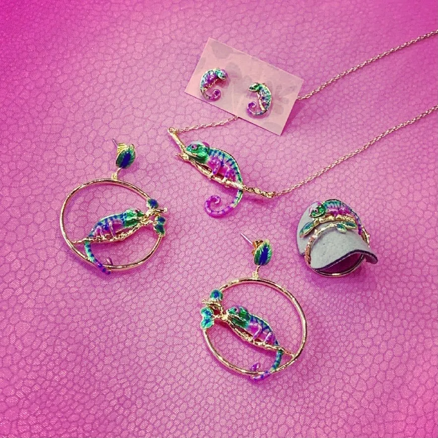 Chameleon Hoop Earrings by Bill Skinner