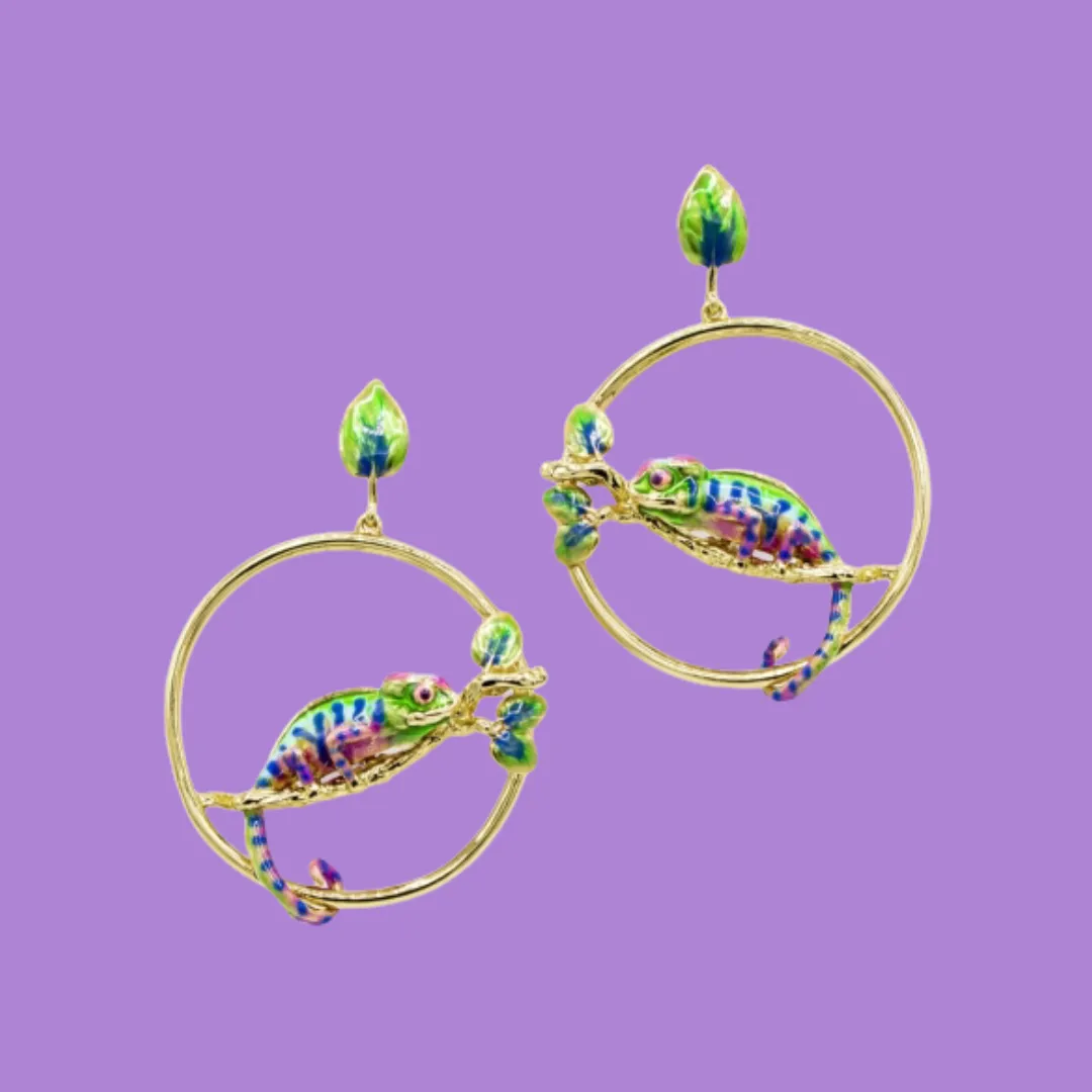 Chameleon Hoop Earrings by Bill Skinner
