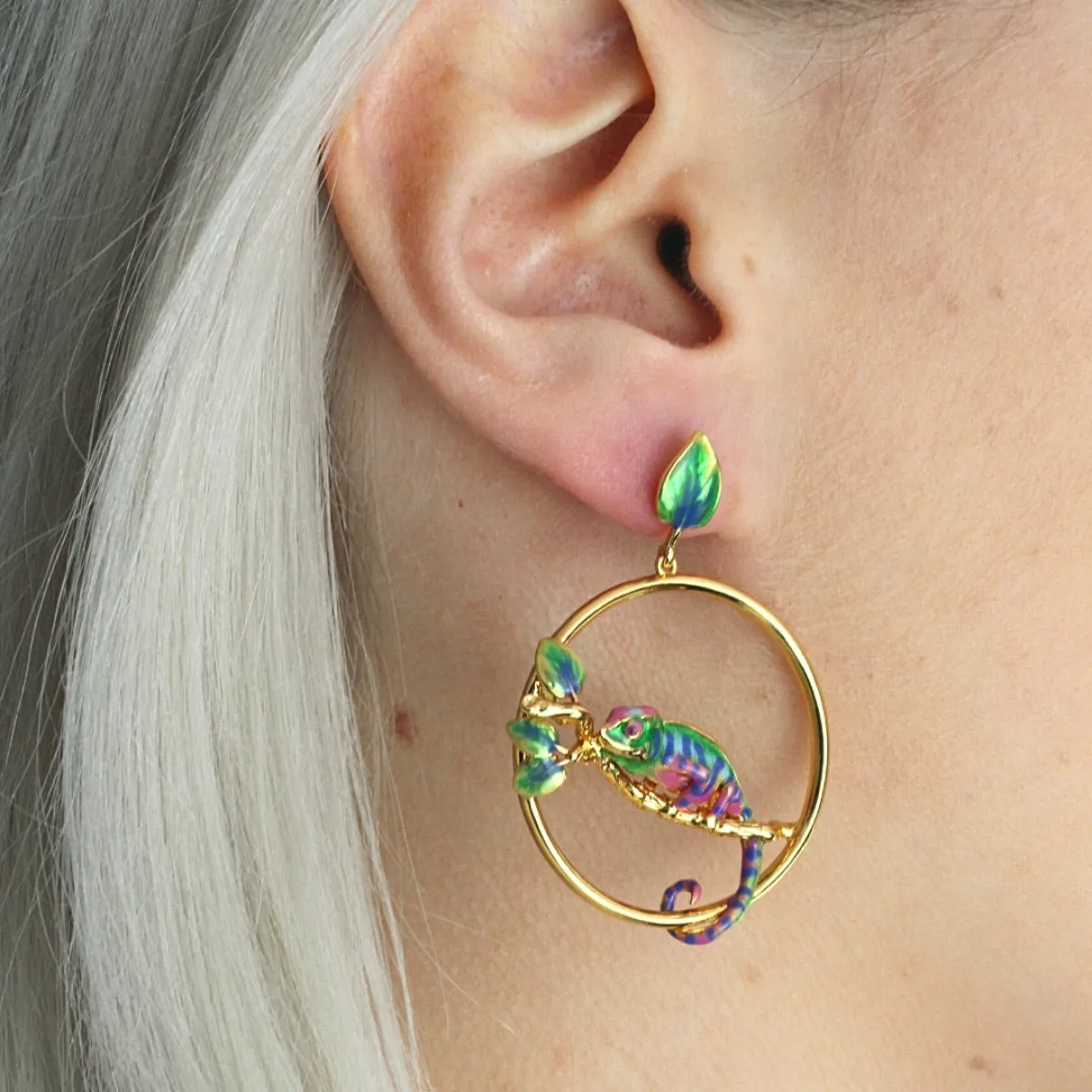Chameleon Hoop Earrings by Bill Skinner
