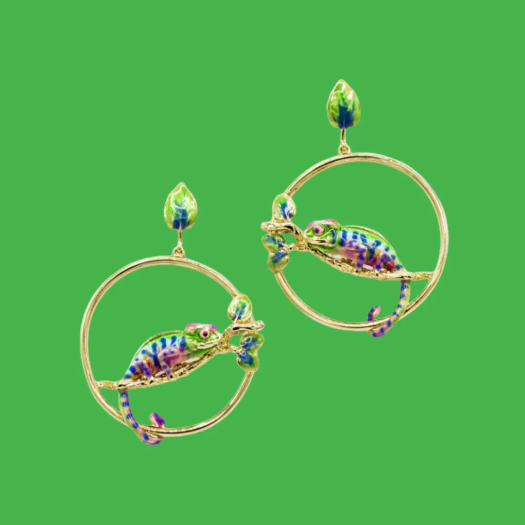 Chameleon Hoop Earrings by Bill Skinner