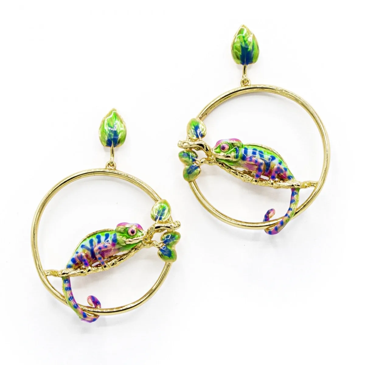 Chameleon Hoop Earrings by Bill Skinner
