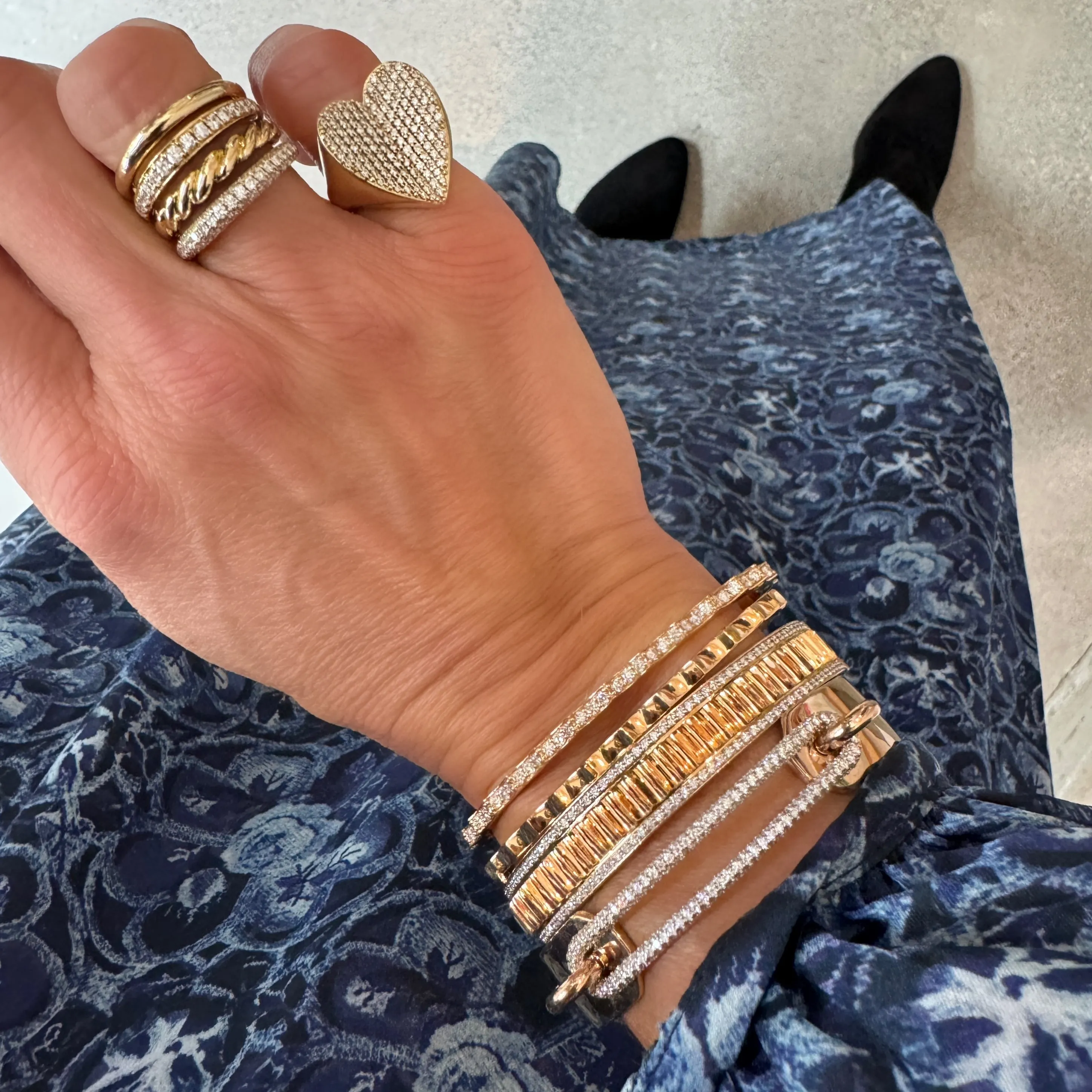 CII Gold or Diamond Scalloped Cuff Bracelet