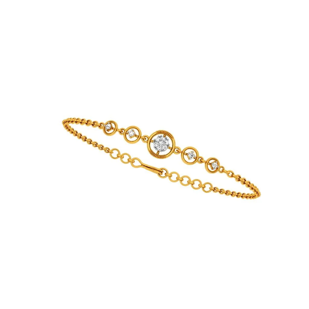 Circular Gold And Diamond Bracelet