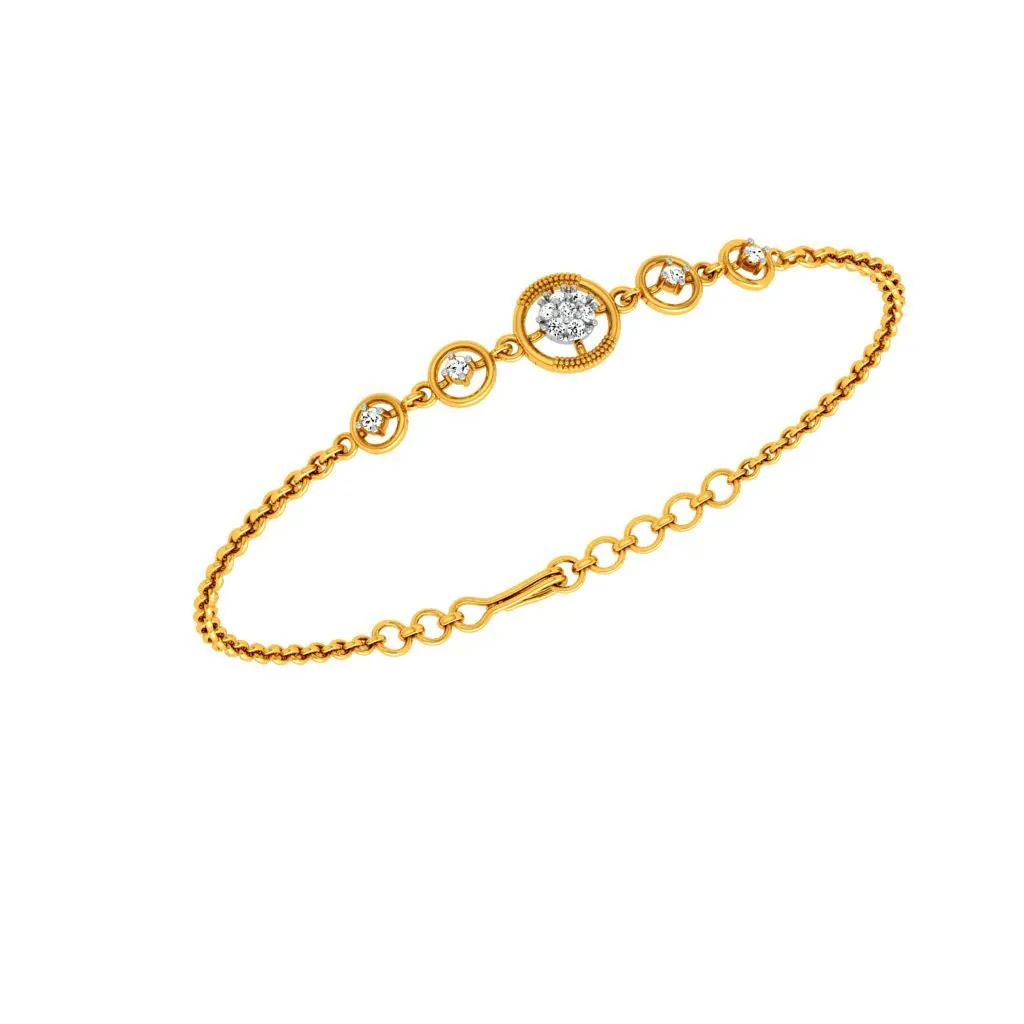 Circular Gold And Diamond Bracelet