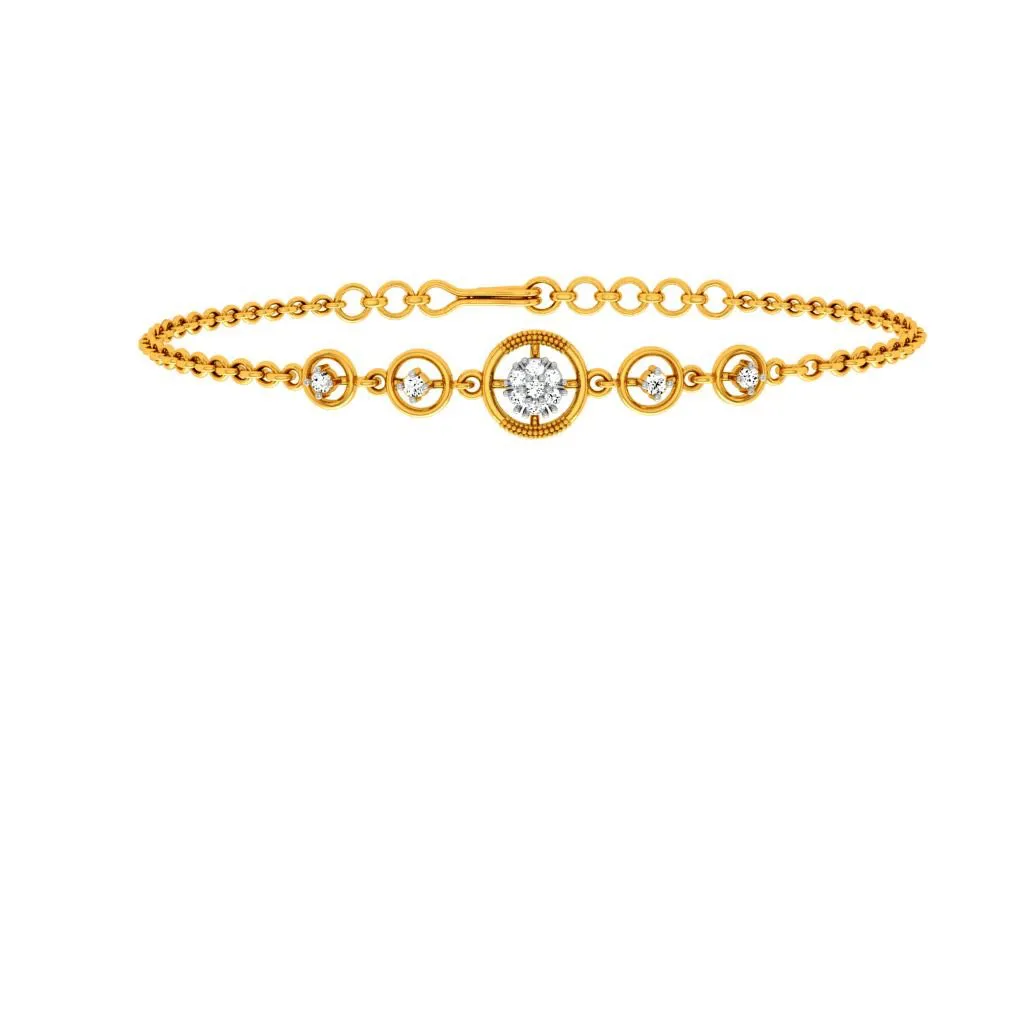 Circular Gold And Diamond Bracelet