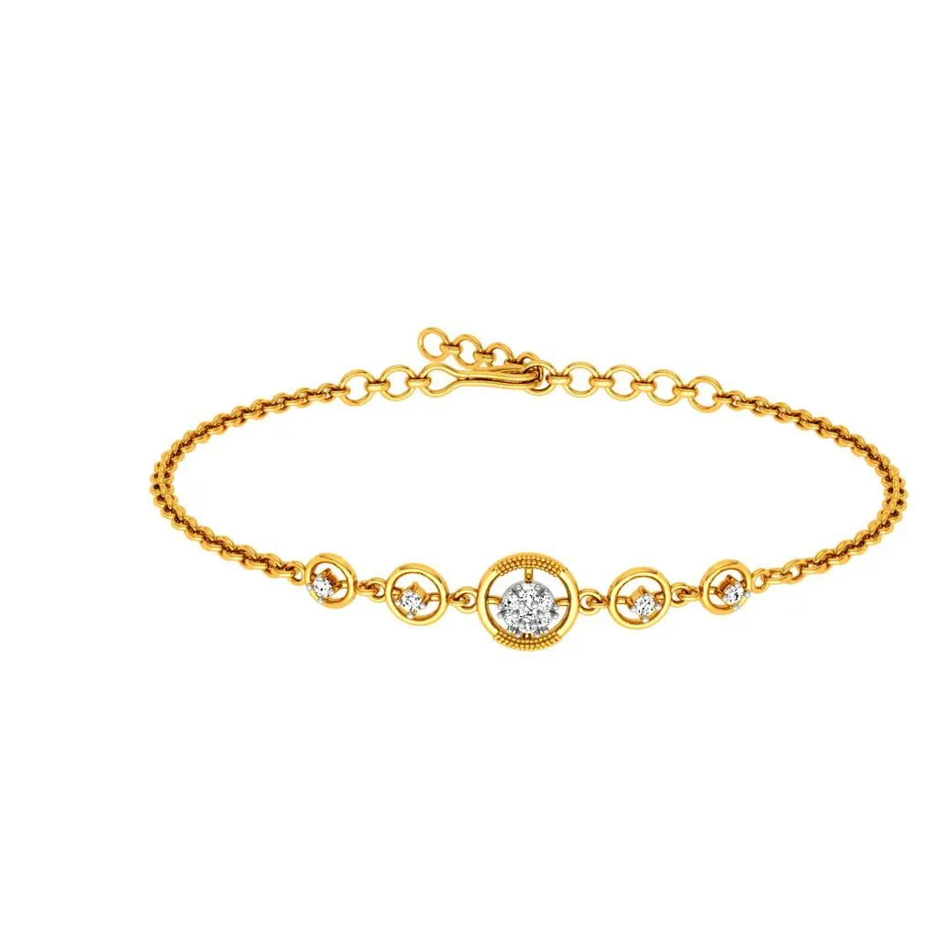 Circular Gold And Diamond Bracelet