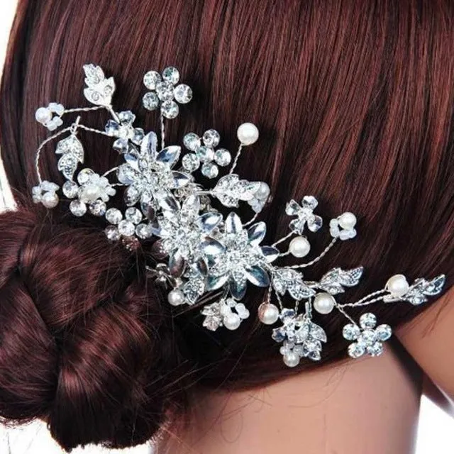Crystal Pearl Flower Bridal Hair Comb 3 Styles