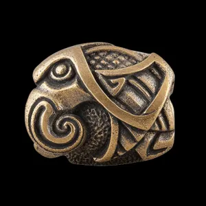Cuentas vikingas de bronce hechas a mano Cuervo