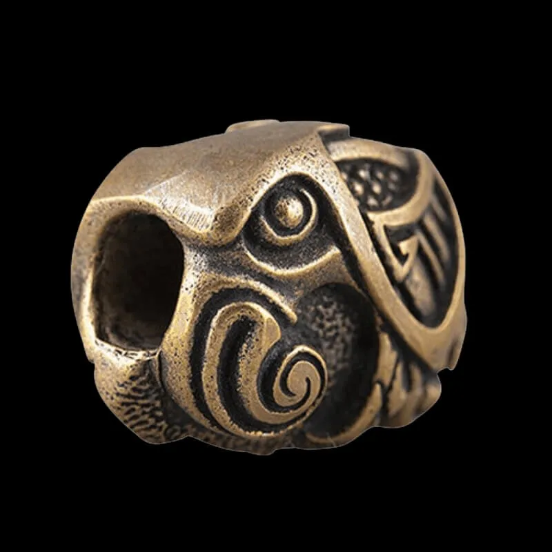 Cuentas vikingas de bronce hechas a mano Cuervo