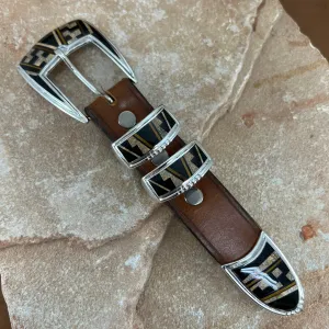 David Rosales Native Earth Fancy Inlaid Ranger 1" Belt Buckle
