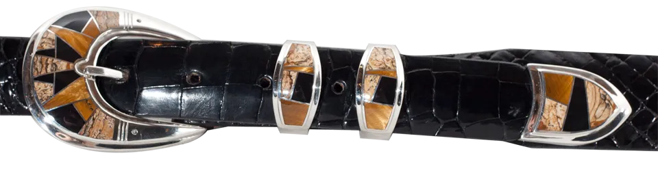 David Rosales Native Earth Inlaid 1" Ranger Belt Buckle