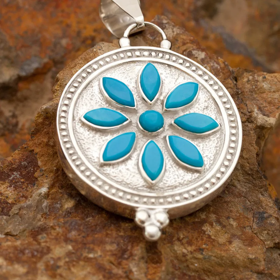 David Rosales Shalako Inlaid Sterling Silver Pendant Two-Sided