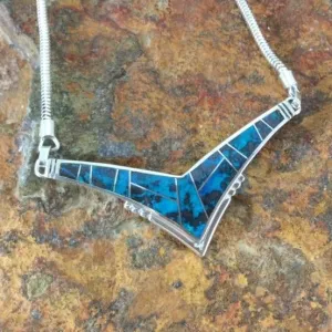 David Rosales Western Skies Inlaid Sterling Silver Necklace NEW