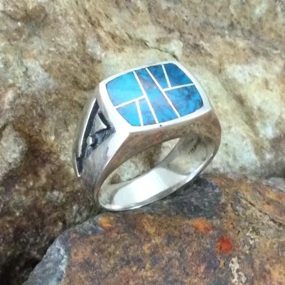 David Rosales Western Skies Inlaid Sterling Silver Ring