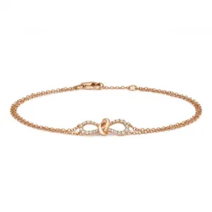 Diamond Jewellery 9ct Gold Diamond Bow Bracelet BDQ021R