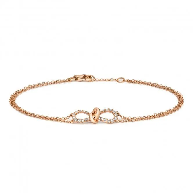 Diamond Jewellery 9ct Gold Diamond Bow Bracelet BDQ021R