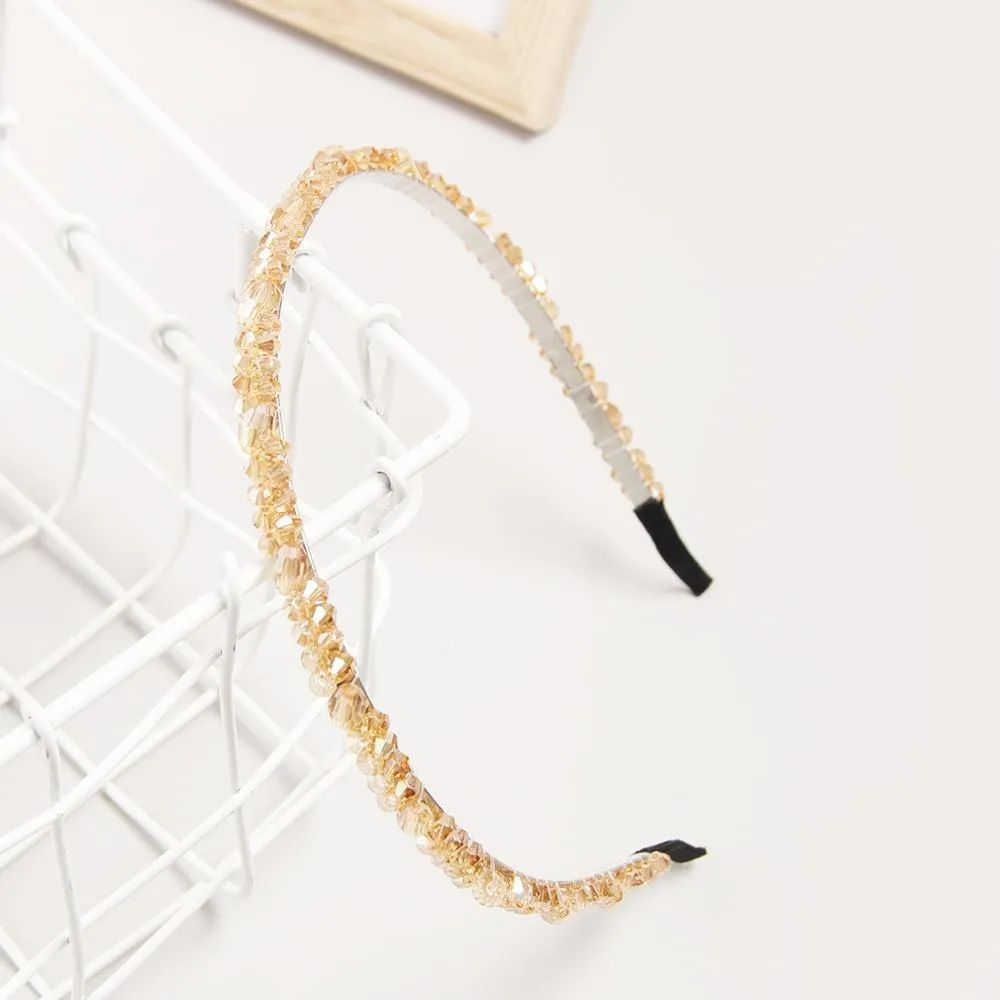 Elastic Crochet Pearls with Shiny Rhinestones Hair Bun