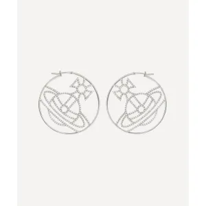 Eloisa CZ Hoop Earrings Platinum/White/Crystal