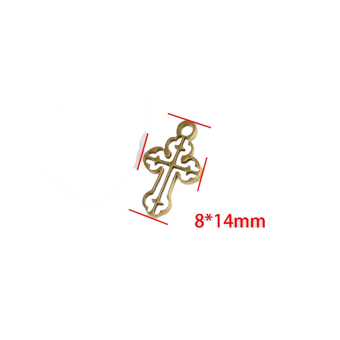 Filigree Celtic Cross Charm - Waterproof Gold - Sold Individually - A006