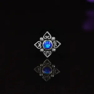 Filigree Labret with Blue Opal