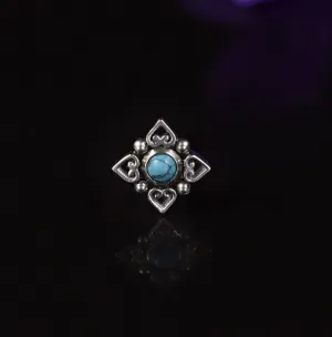 Filigree Labret with Turquoise Stone