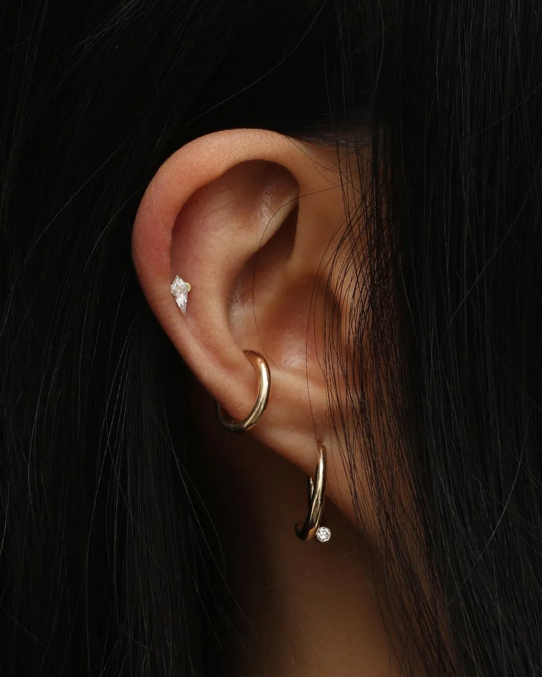 Float Diamond Hoops