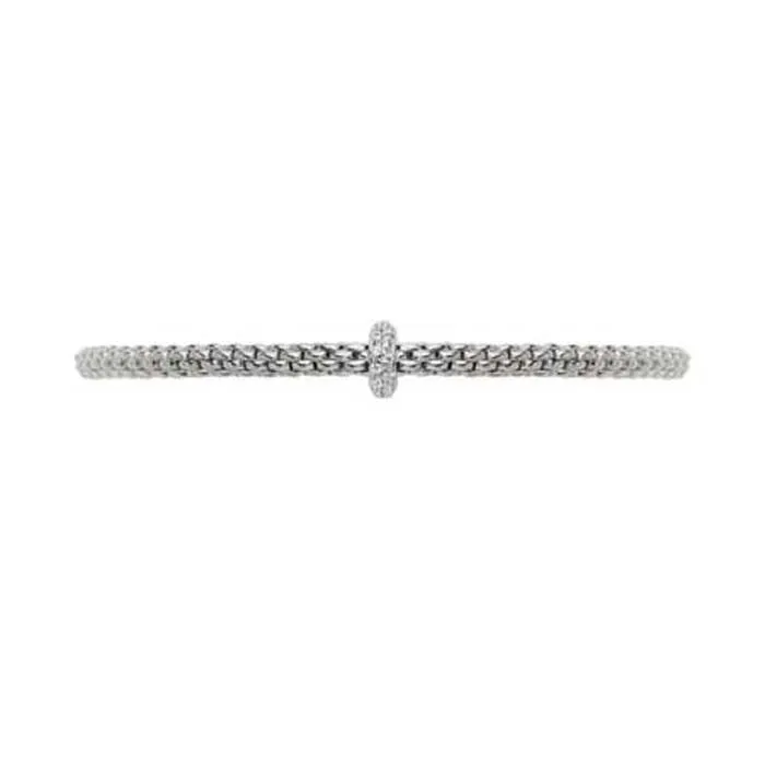 FOPE Prima Collection Flex'it Bracelet with Diamonds in 18K White Gold