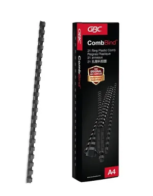 GBC BINDING COMB ROUND 21RG 12MM BLACK