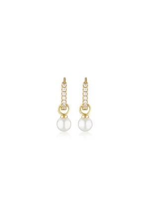 GEORGINI RED CARPET BABY PEARL HOOP EARRINGS GOLD IE1065G