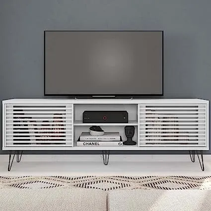 Go Green Woods Frizz Mid-Century Modern TV Stand for 70 Inch TV