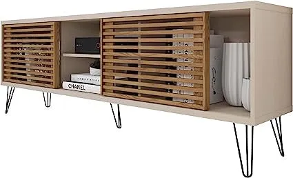 Go Green Woods Frizz Mid-Century Modern TV Stand for 70 Inch TV