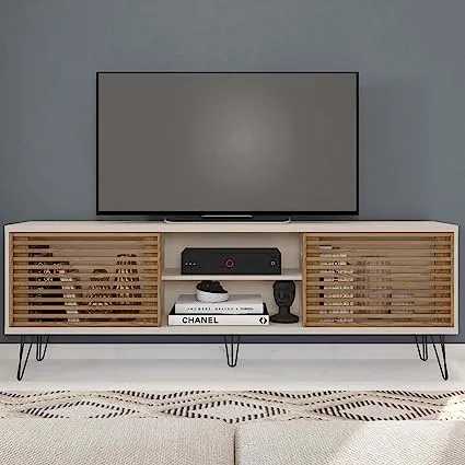 Go Green Woods Frizz Mid-Century Modern TV Stand for 70 Inch TV