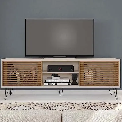 Go Green Woods Frizz Mid-Century Modern TV Stand for 70 Inch TV