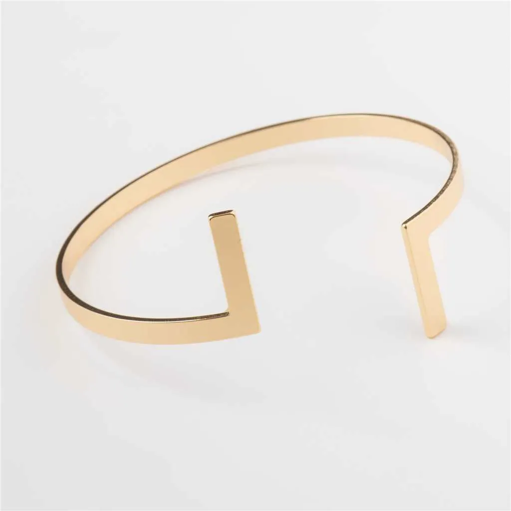 Gold Abstract Cuff Style Bracelet