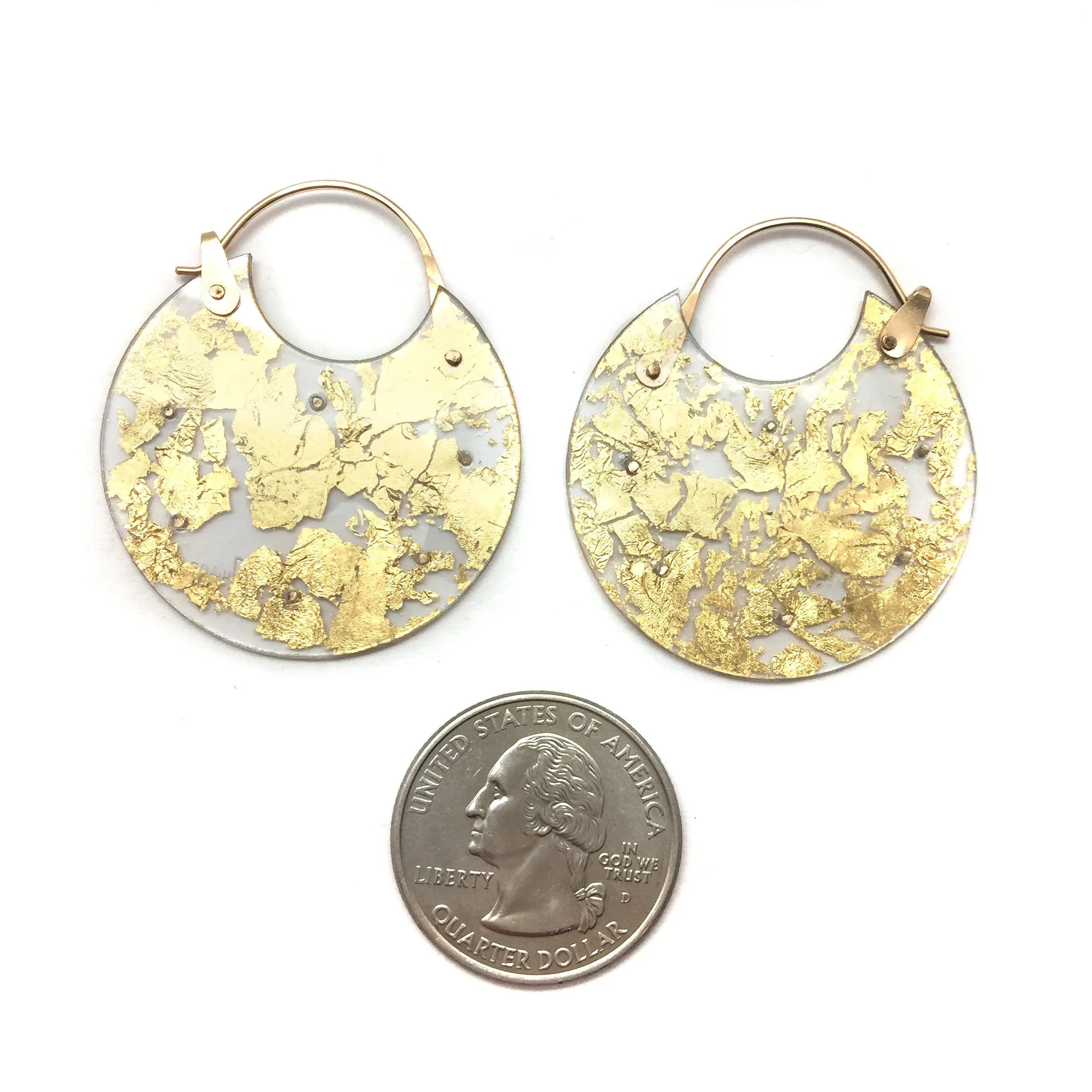 Gold Leaf Hoops - Medium
