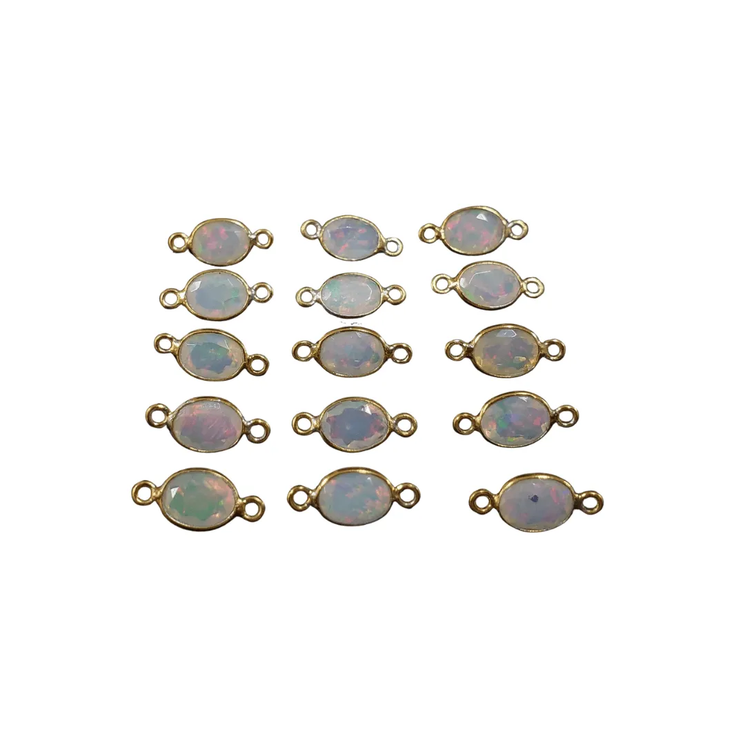 Gold Vermeil Opal Connector Charms