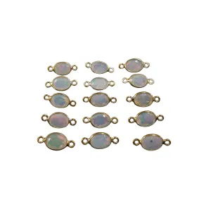 Gold Vermeil Opal Connector Charms