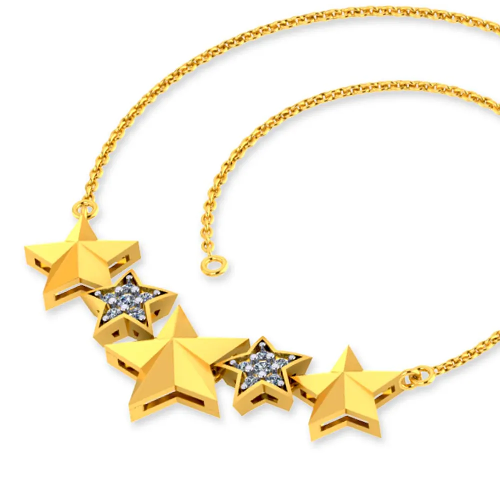 Gorgeous 14k Gold And Diamond Studded Bracelet With Stars Design For Women From Pc Chandra Jewellers