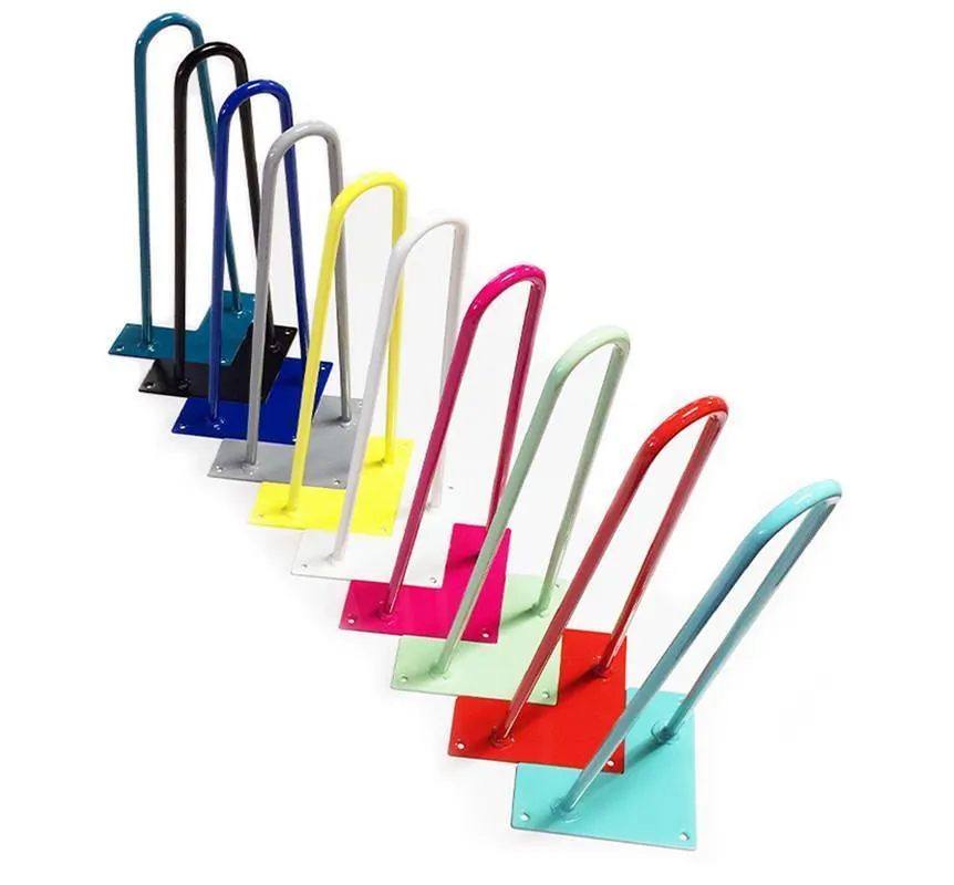 Hairpin Leg (Sold Separately), 3-Rod Design - Grey Powder Coated Finish
