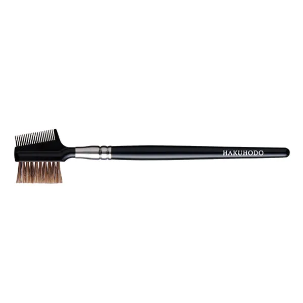 J030BkSL Eyelash & Eyebrow Comb Brush Angled (Black) [HB0555]