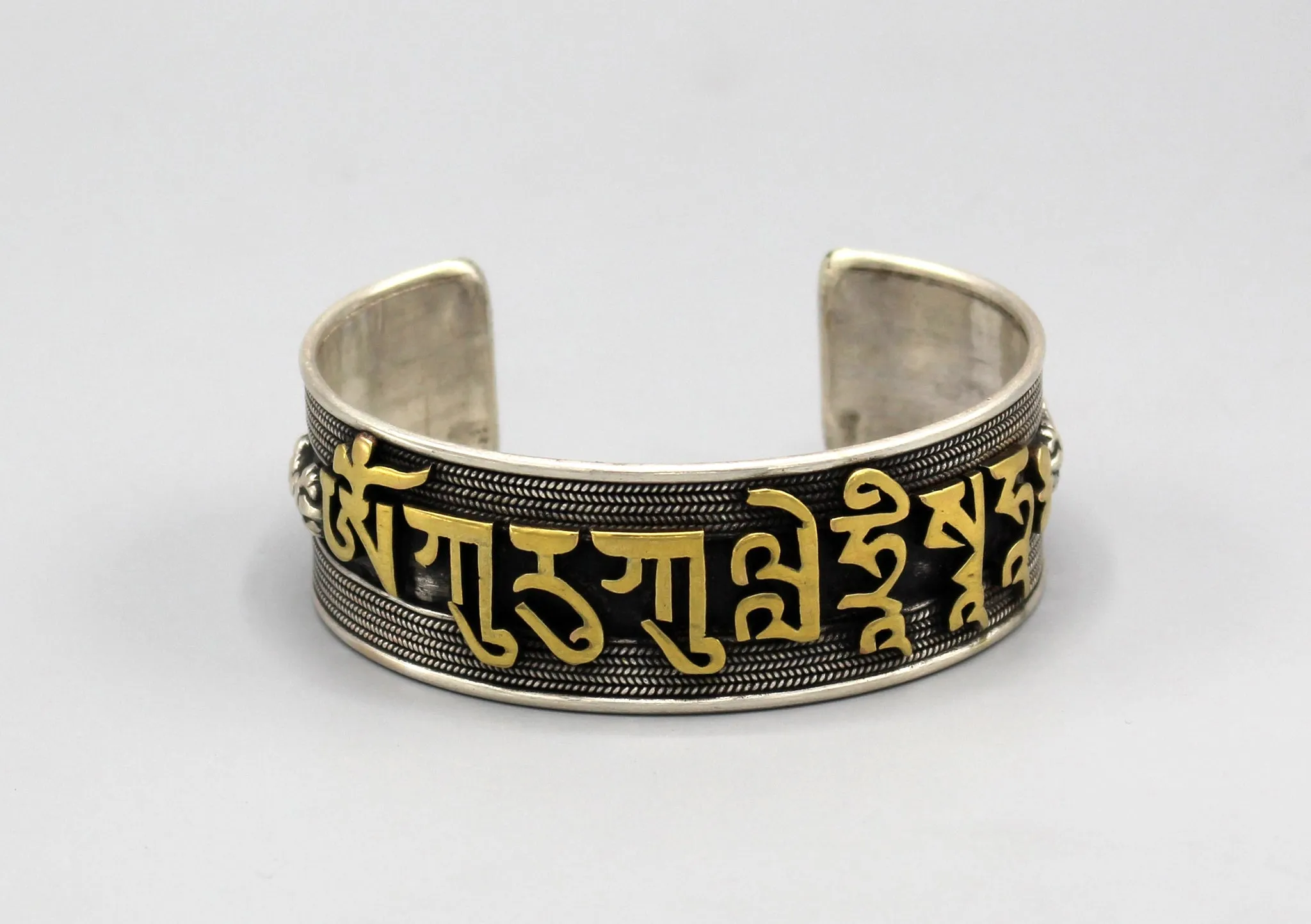 Kurukulle Mantra Carving Tibetan Sterling Silver Bracelet