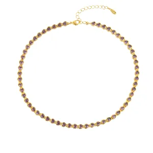 Many Tiny Hearts Tennis Necklace - Violet