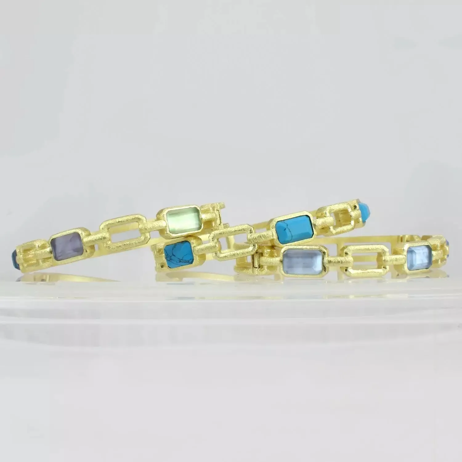 Marcia Moran Eliosa Brushed Gold & Stone Bracelet