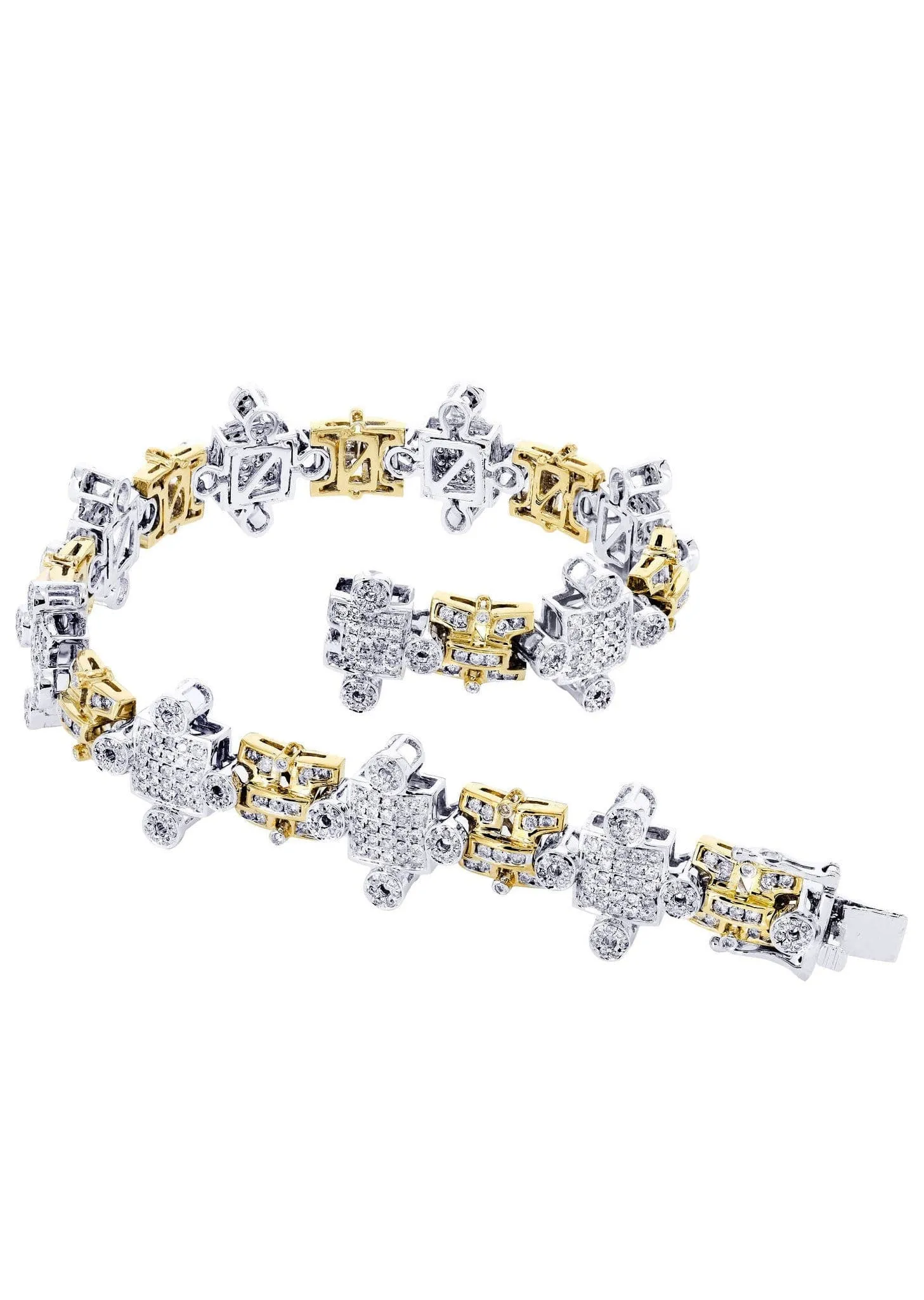 Mens Diamond Bracelet White Gold| 4.36 Carats| 38.54 Grams