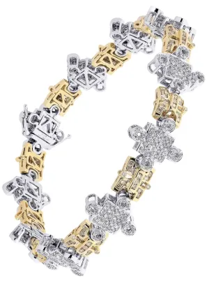 Mens Diamond Bracelet White Gold| 4.36 Carats| 38.54 Grams