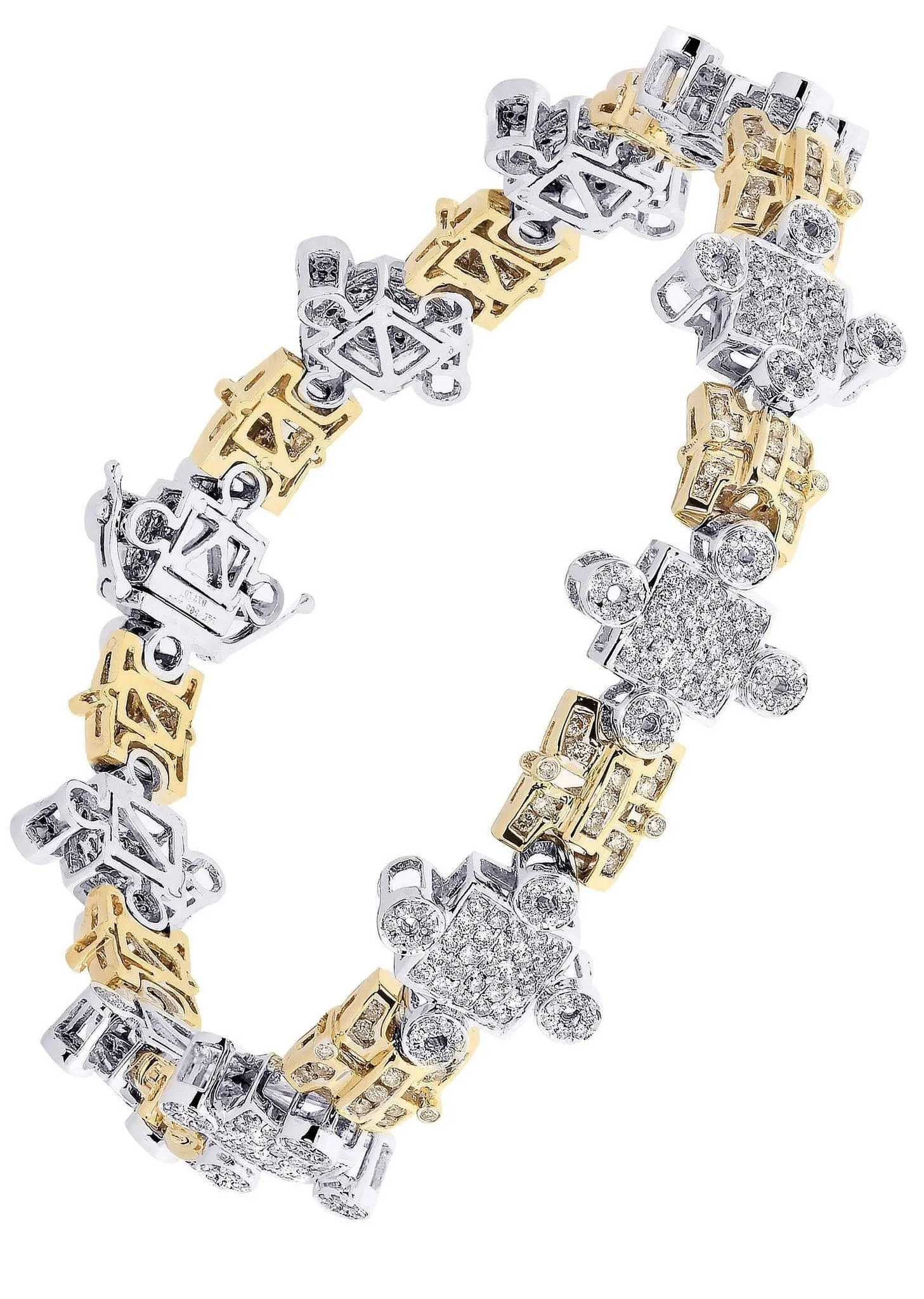 Mens Diamond Bracelet White Gold| 4.36 Carats| 38.54 Grams