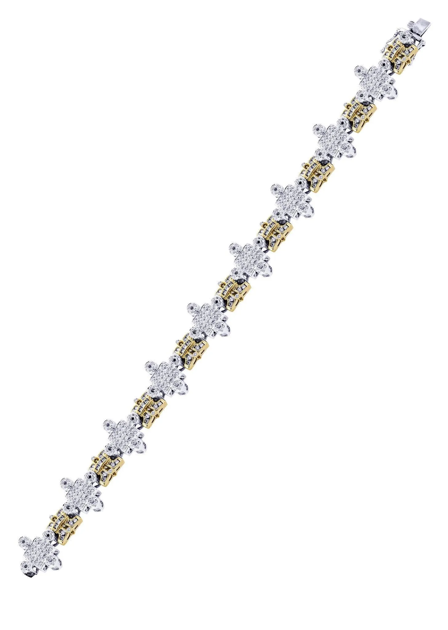 Mens Diamond Bracelet White Gold| 4.36 Carats| 38.54 Grams