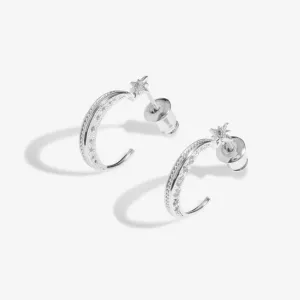 Moon Silver Hoop Earrings 6398