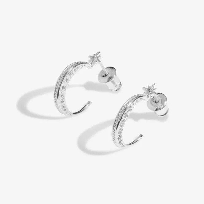 Moon Silver Hoop Earrings 6398